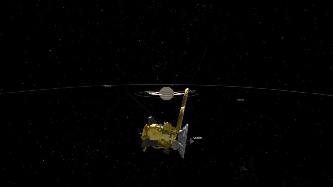 Cassini as it heads for its final encounter with Saturn.